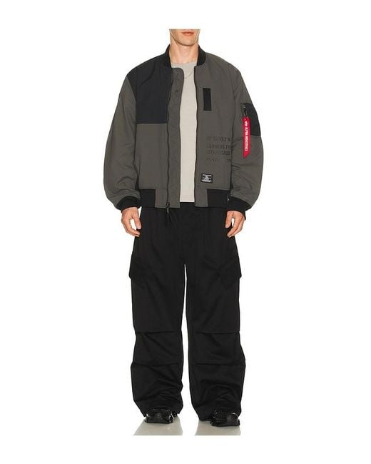 Alpha Industries Gray 2B Relaxed Patchwork Flight Jacket for men