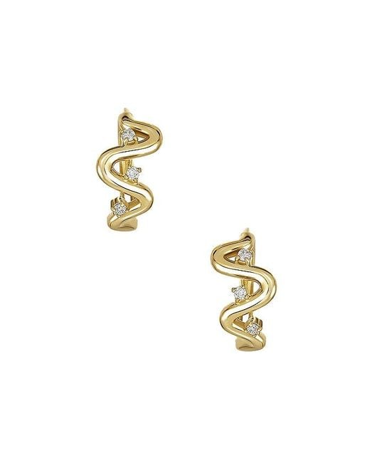 STONE AND STRAND Metallic Harbor Lights Huggie Earrings