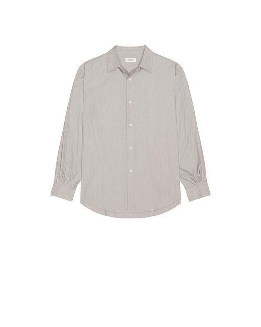 Saturdays NYC White Regular Collar Stripe Shirt for men