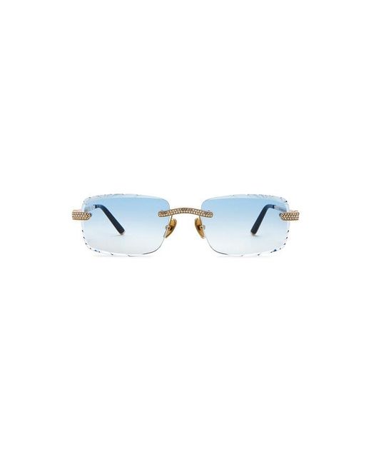 James Oro Blue Signature Gem Cut Sunglasses for men