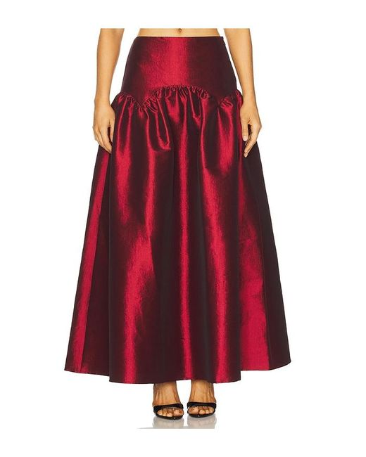 MORE TO COME Red Carson Skirt