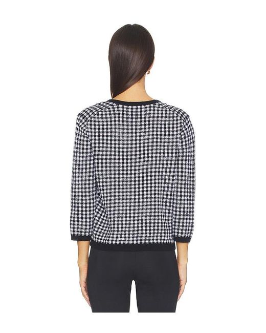 Vince Blue Gingham 3/4 Sleeve Cardi