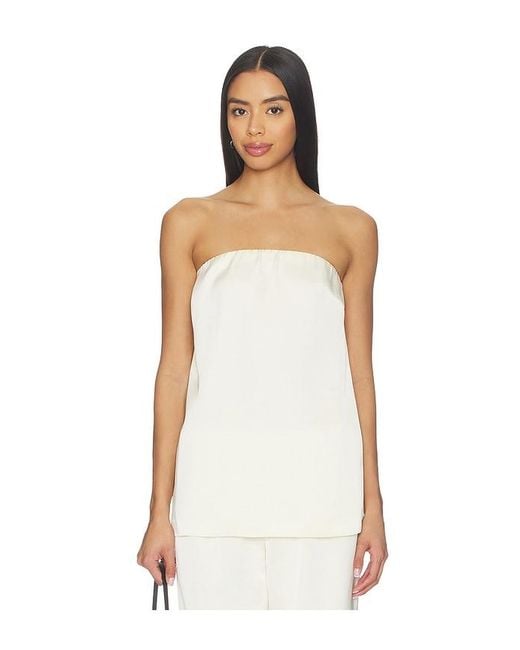 Lovers + Friends White Alette Satin Top
