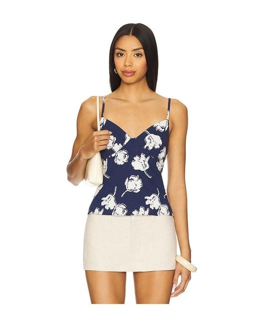 Free People Blue Susie Printed Top