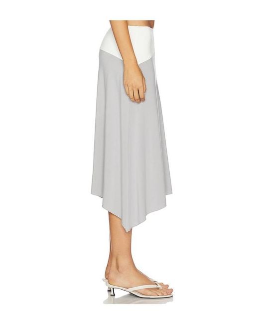 Tiger Mist Gray Curved Yoke Hi Lo Skirt