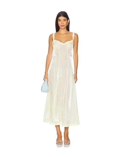 LPA White Kate Midi Dress