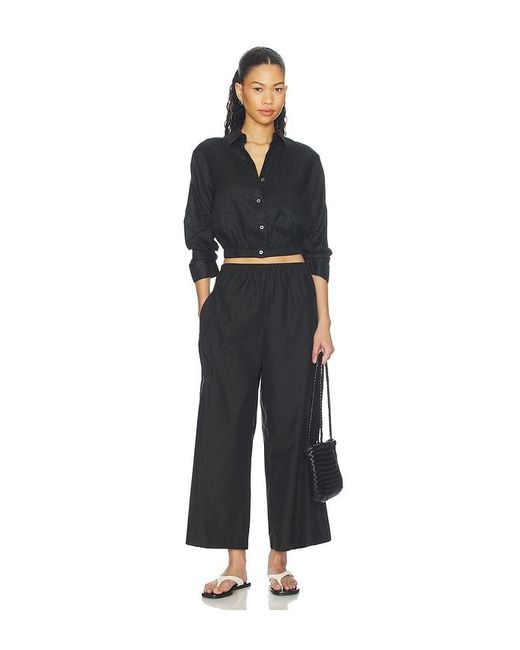 Theory Black Fluid Cropped Pants