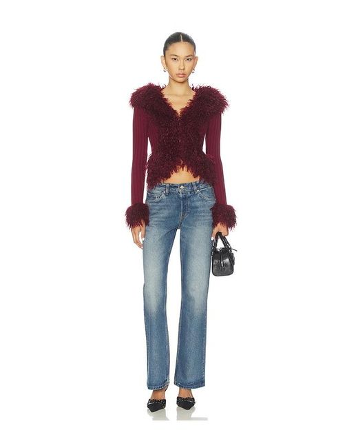 I.AM.GIA Red Cressida Faux Fur Jacket