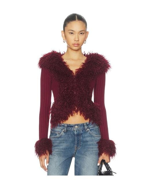 I.AM.GIA Red Cressida Faux Fur Jacket