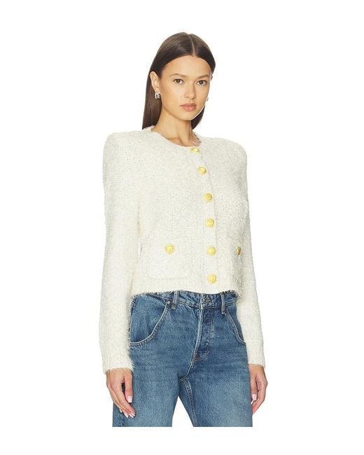 L'Agence White 'Agence Una Knit Cardigan