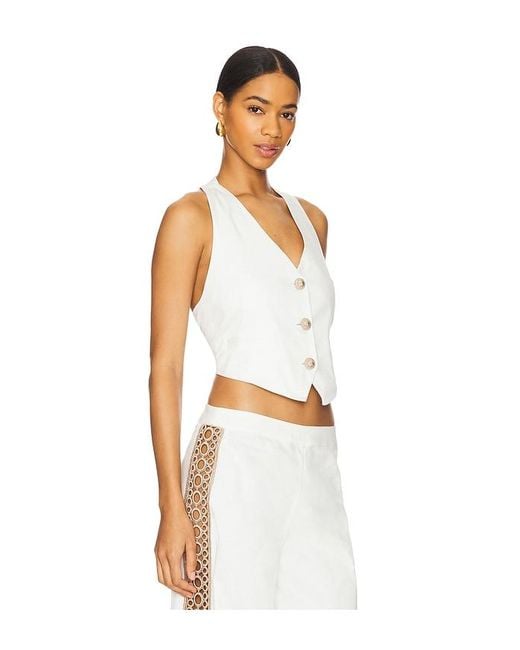 MY BEACHY SIDE White Coconut V Neck Vest