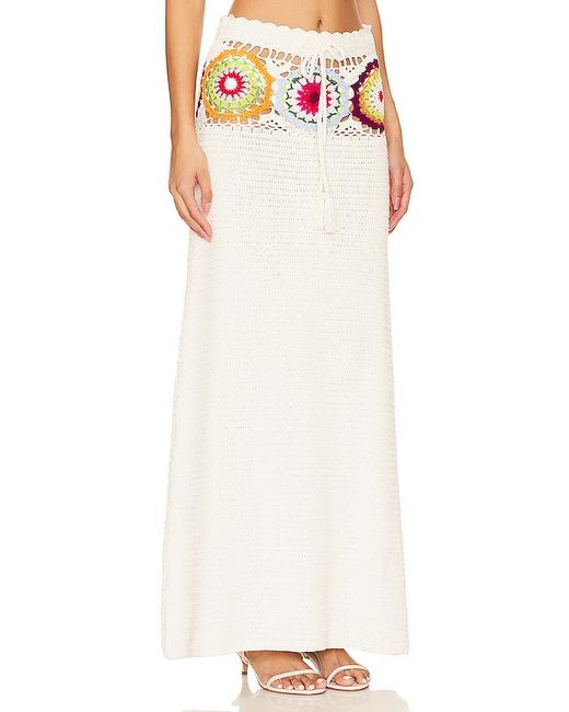 Lovers + Friends White Kestrel Crochet Maxi Skirt