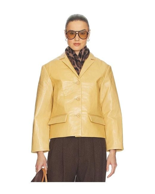 Helsa Natural Puffy Leather Jacket