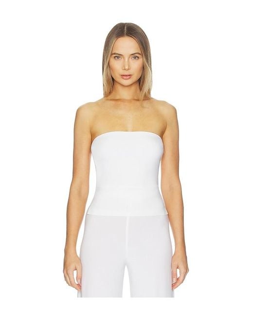 Norma Kamali White X Lifestyle Strapless Top
