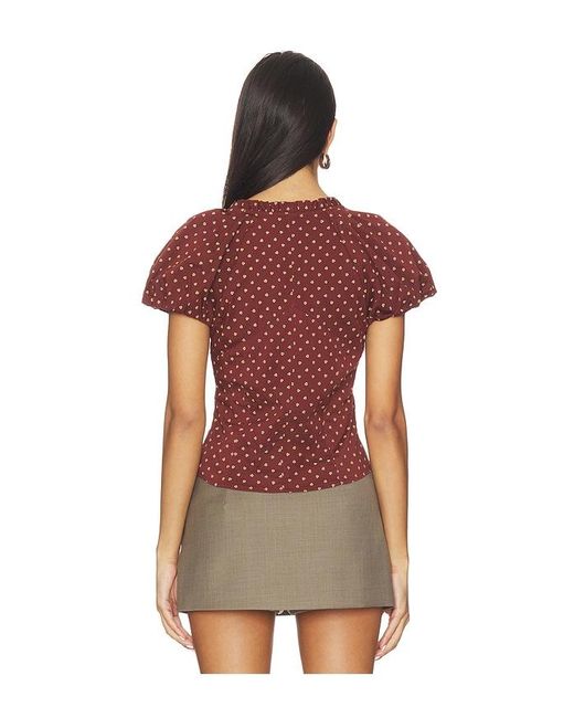 Free People Brown Summer Printed Blouse