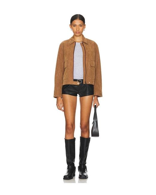Free People Brown X We The Free Blair Faux Suede Jacket