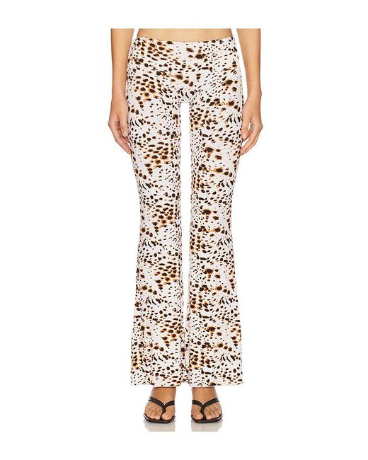 Indah White Elidy Printed Low Rise Big Band Long Pant