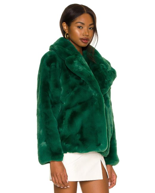 Apparis Milly Faux Fur Jacket in Green ...