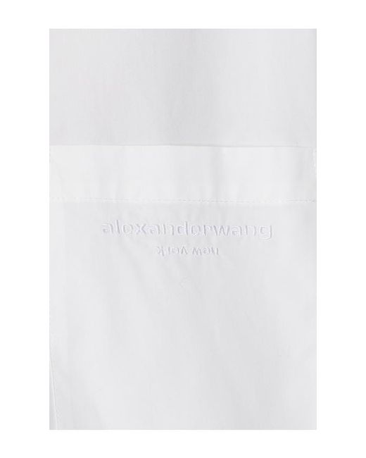 Alexander Wang White Wrap Shirt With Crystal Stud Collar