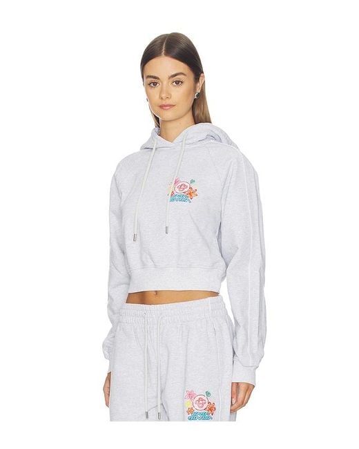 Casablanca White Embroidered Cropped Hoodie