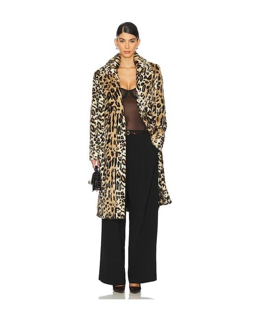 Alice + Olivia Brown Nicholas Oversized Faux Fur Coat