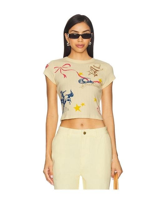 Daydreamer Natural Western Flash Pointelle Tee