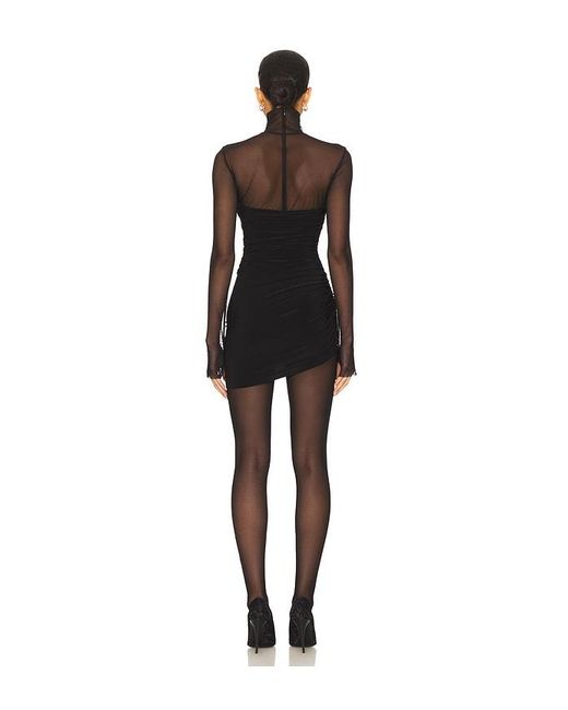 Norma Kamali Black Long Sleeve Turtleneck Strapless Diana Pickleball Dress