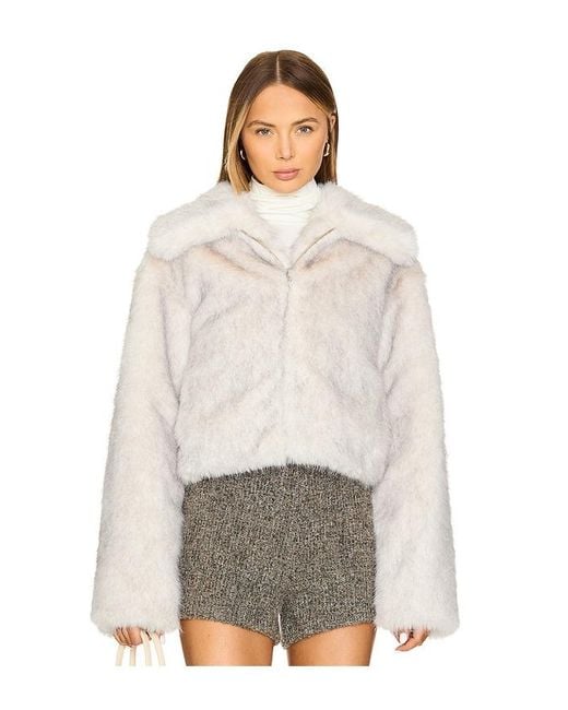 Lovers + Friends White Nina Faux Fur Jacket