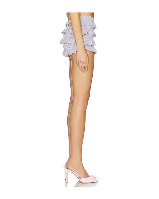 MAJORELLE Blue Zhavia Ruffle Short