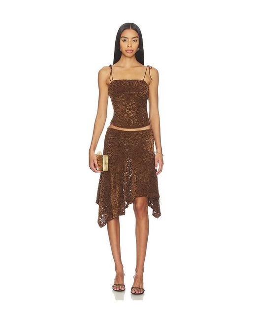 Lioness Brown Hamptons Midi Skirt