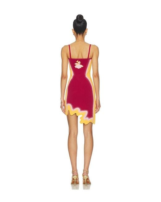 Ph5 Red Lyndon Wavy Mini Dress