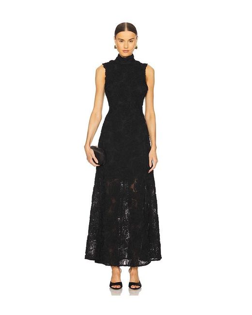 knee length dresses for ladies Rent Rotate Floral Strapless Mesh Maxi Dress