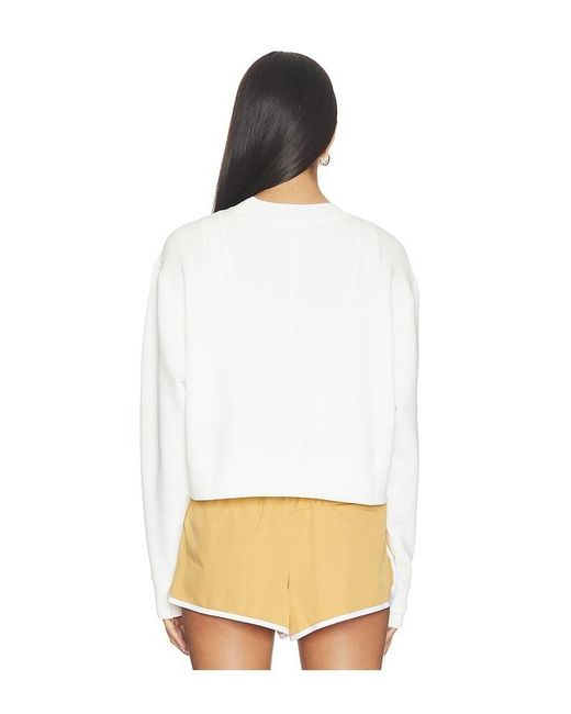 Varley White Tasmin Cropped Sweater