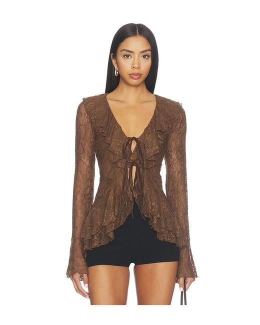 MORE TO COME Brown Alisia Top