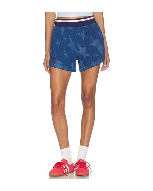Adidas Originals Blue Denim Graphic Varsity Shorts