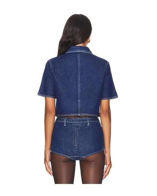 Lioness Blue Halston Denim Top