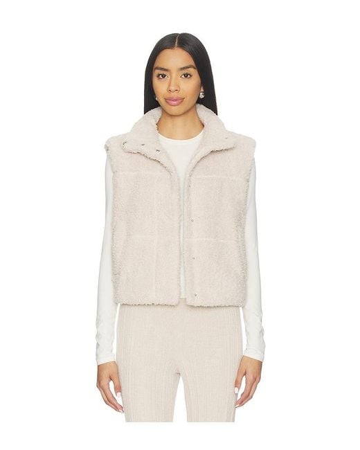 Barefoot Dreams Natural Brushed Cozychic Puffer Vest