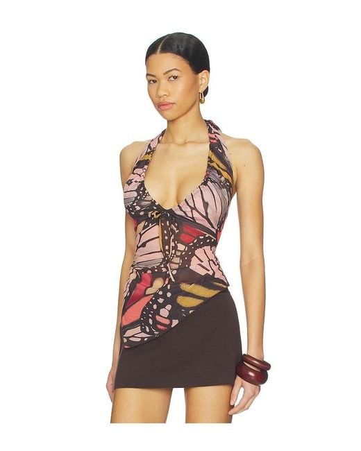 Free People Multicolor Butterfly Effect Halter