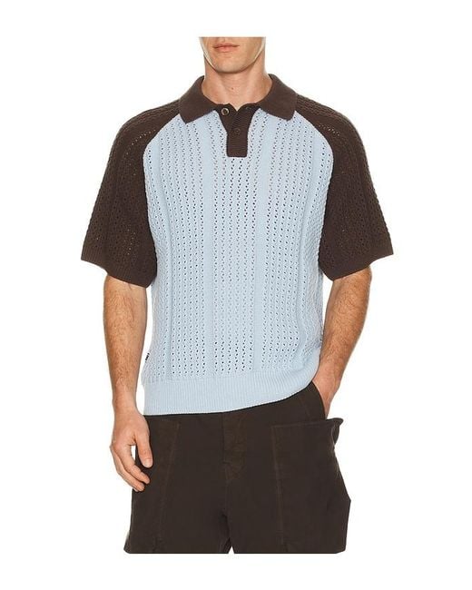 Obey Blue Abel Knitted Polo for men