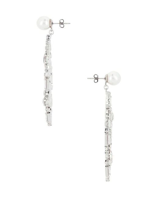 Magda Butrym White Drop Earrings