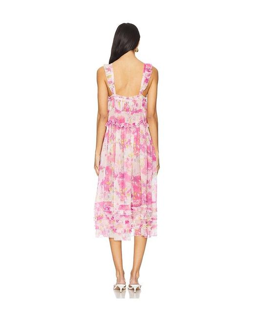 Free People Pink X Intimately Fp Moon Phase Printed Midi Dress