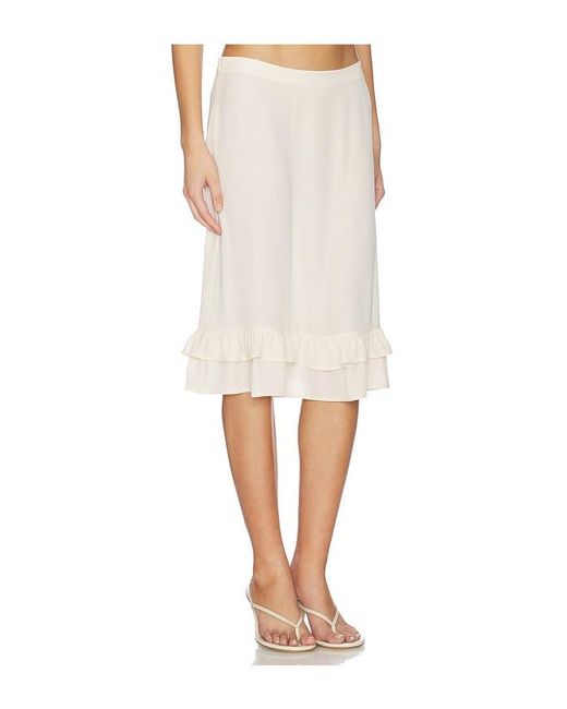 With Harper Lu White Frill Midi Skirt