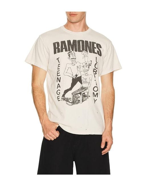 MadeWorn White Ramones 90's Crew Tee for men