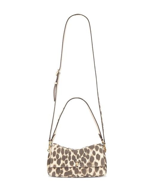 Tory Burch White Charlie Suede Small Shoulder Bag