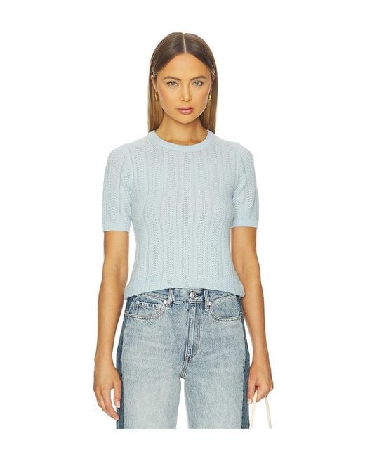 Rag & Bone White Francesca Merino Short Sleeve Sweater