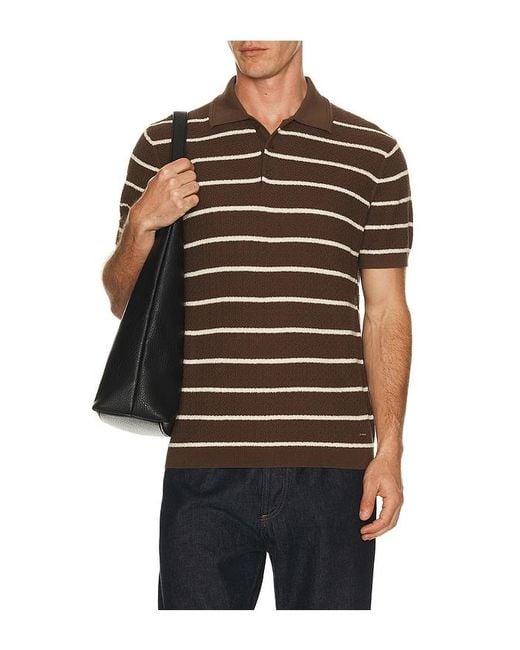 Jonathan Simkhai Black Calum Short Sleeve Polo for men