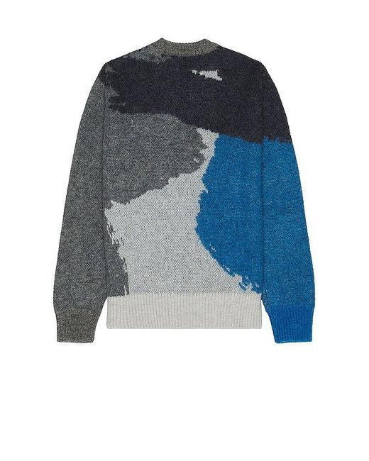 Norse Projects Blue Arild Alpaca Mohair Jacquard Sweater for men