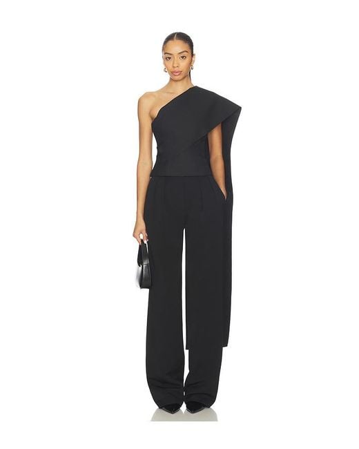 Rohe Black One-shoulder Cape Top