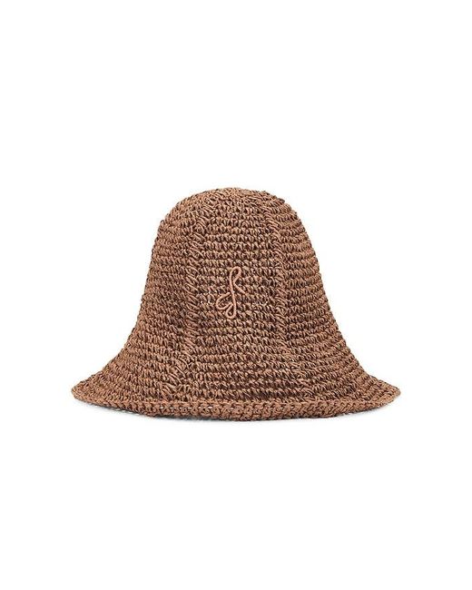 Ruslan Baginskiy Brown Monogram Embellished Bucket Hat