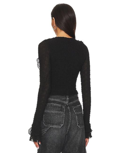 MORE TO COME Black Lennox Top